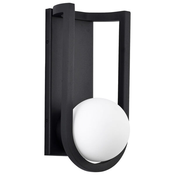 Cradle Matte Black Six-Inch LED Outdoor Wall Mount, image 1