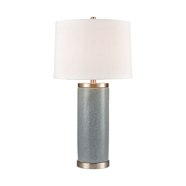 Bluestack Azure Blue Crackle and Satin Nickel One-Light Table Lamp, image 1