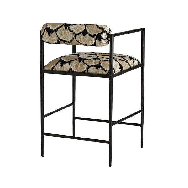 Barbana Natural Ocelot Embroidery Counter Stool, image 3