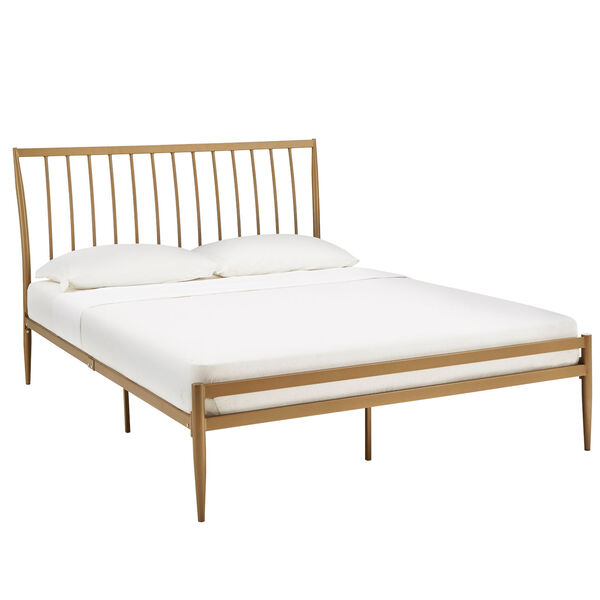 Kennedy Gold Metal Spindle Bed, image 1