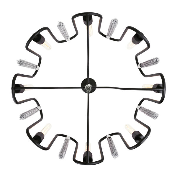 Darden Matte Black and Painted Chrome Eight-Light Pendant, image 5
