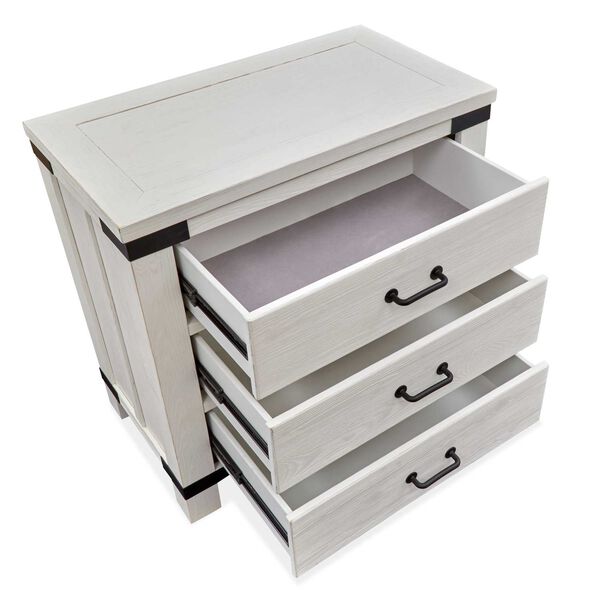 Harper Springs Silo White Bachelor Chest with Metal Decoration, image 5