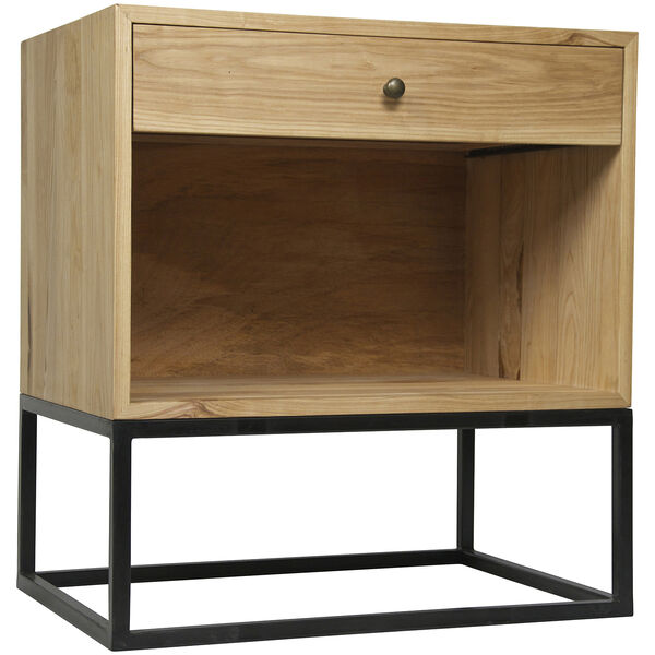 Garland Elm and Metal Side Table, image 1
