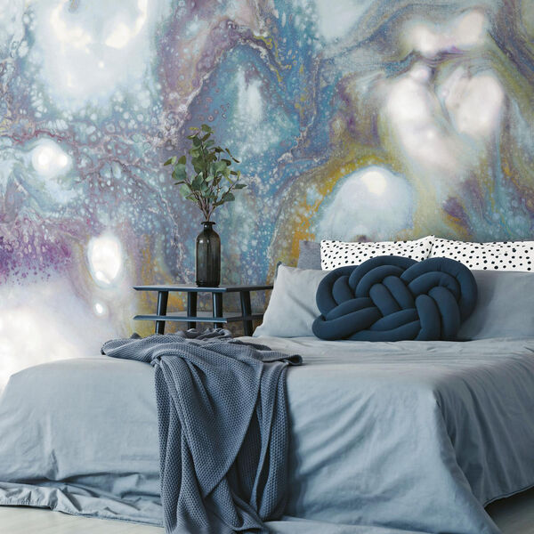 Purple Galaxy Peel and Stick Wallpaper Mural, image 3