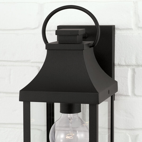 Bradford Black Outdoor One-Light Wall Lantern with Clear Glass, image 3