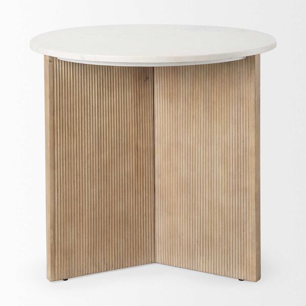 Enzo White Marble Tabletop Accent Table, image 2