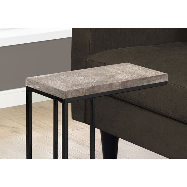 Taupe and Black 18-Inch Accent Table, image 3