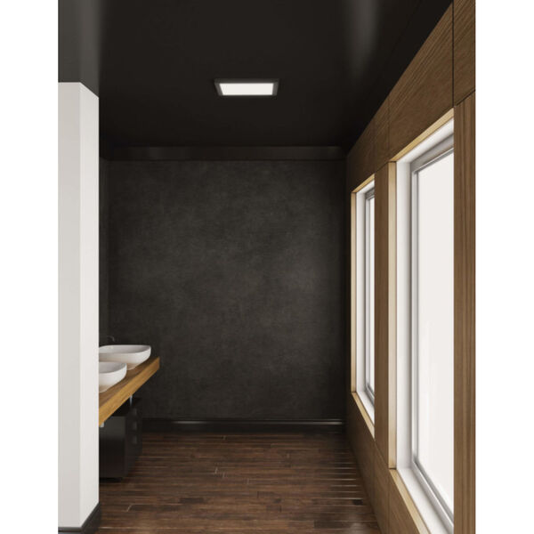 Black Six-Inch Sqaure Indoor Outdoor LED Flush Mount, image 3