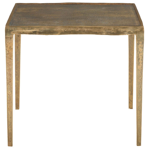 Freestanding Occasional Vintage Brass Cast Aluminum End Table - (Open Box), image 1