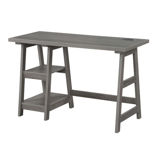 Designs2Go Charcoal Gray Office Desk, image 3