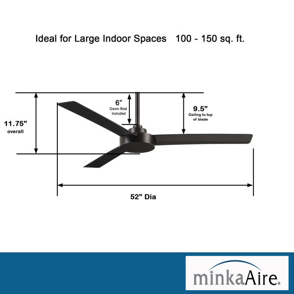 Roto Coal 52-Inch Ceiling Fan - (Open Box), image 4