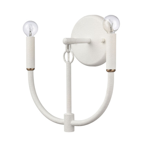 Continuance White Coral and Satin Brass Two-Light Wall Sconce, image 3