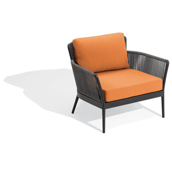 Nette Carbon and Tangerine Patio Club Chair, image 1