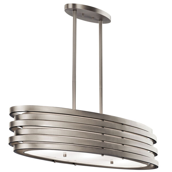 Roswell Brushed Nickel 12.25-Inch Three Light Pendant, image 1