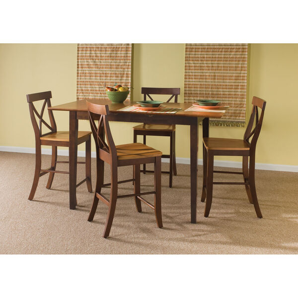 Cinnamon And Espresso Five Piece Gathering Table Set, image 1