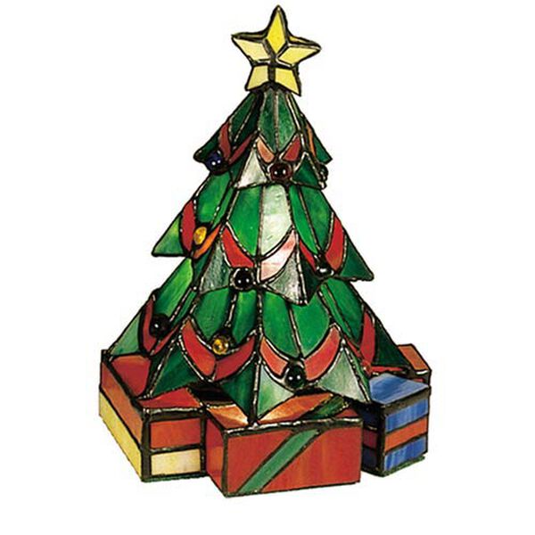 9 x 7 Tiffany Christmas Tree Accent Lamp, image 1