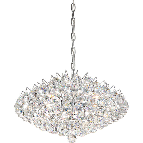 Bordeaux With Clear Crystal Polished Chrome Seven-Light Pendant, image 4