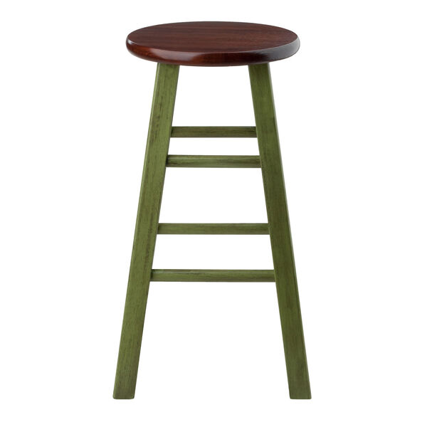 Ivy Rustic Green and Walnut Counter Stool, image 2