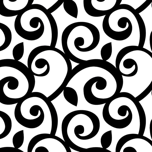 Black and White Curling Leaf Wallpaper - SAMPLE SWATCH ONLY, image 1