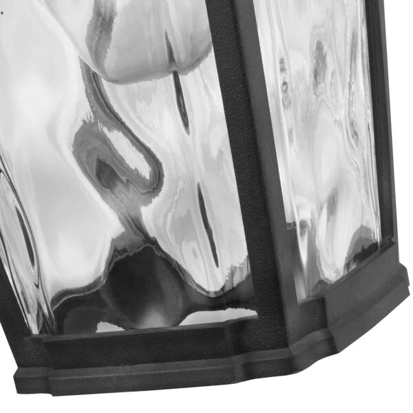 Marquette Textured Black Seven-Inch One-Light Outdoor Wall Sconce with Clear Water Shade, image 2