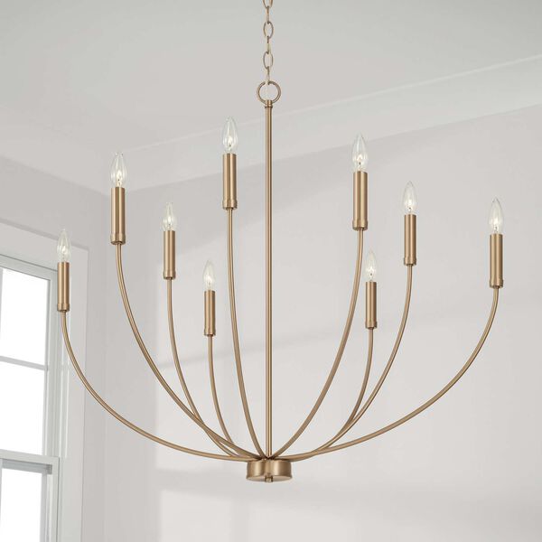 Ansley Aged Brass Eight-Light Chandelier, image 2