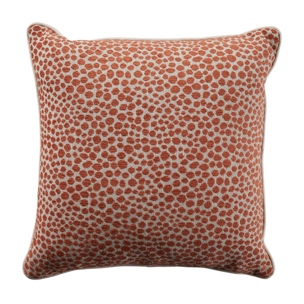 Cheetah Terra Cotta Velvet 20 x 20 Inch Pillow with Linen Welt, image 1