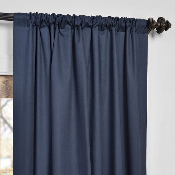Polo Navy Solid Cotton Blackout Single Curtain Panel 50 x 96, image 3