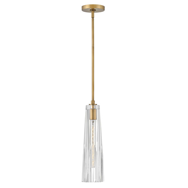 Cosette Heritage Brass One-Light Pendant with Clear Crystal Glass, image 1