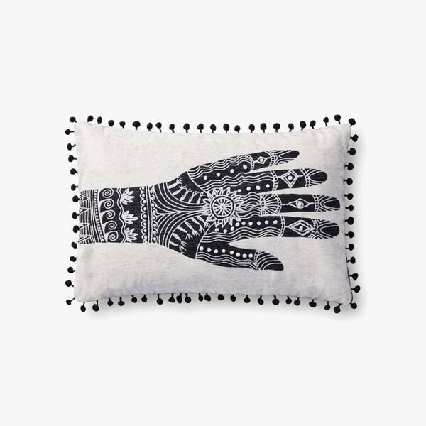 Justina Blakeney Hand Blocked and Embroidered Henna Painting Lumbar Pillow, image 1
