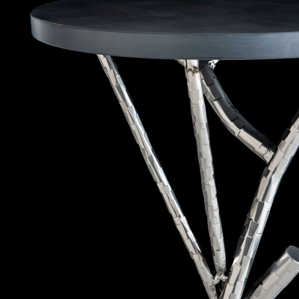 Brindille Silver Accent Table with Grey Maple Wood Top, image 3