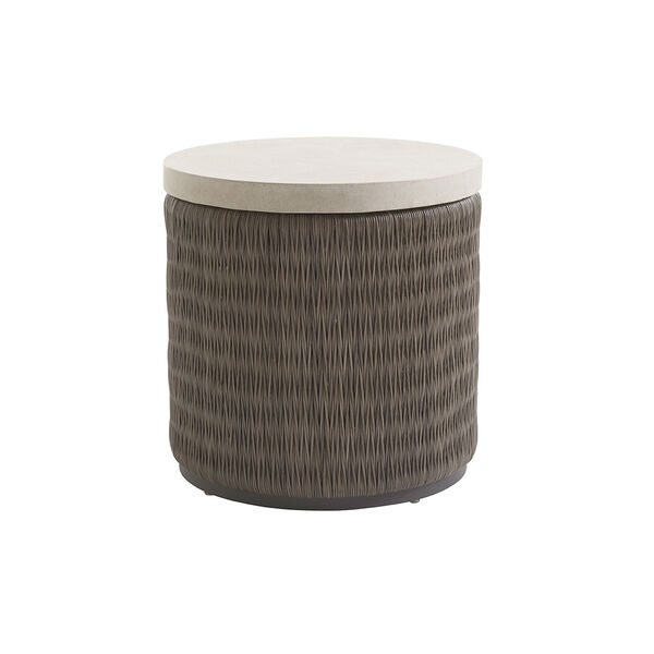 Cypress Point Ocean Terrace Brown and Ivory Round End Table, image 1