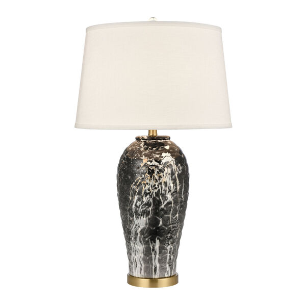Causeway Waters Black Marbleized One-Light Table Lamp, image 1