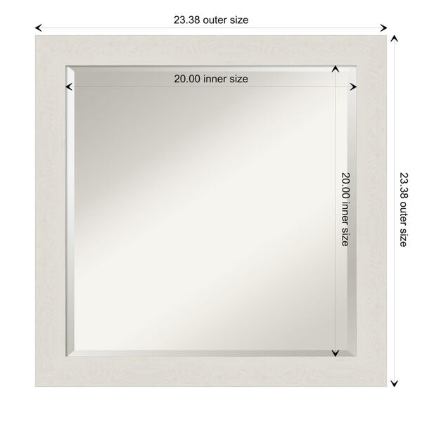 Rustic Plank White 23W X 23H-Inch Bathroom Vanity Wall Mirror, image 6