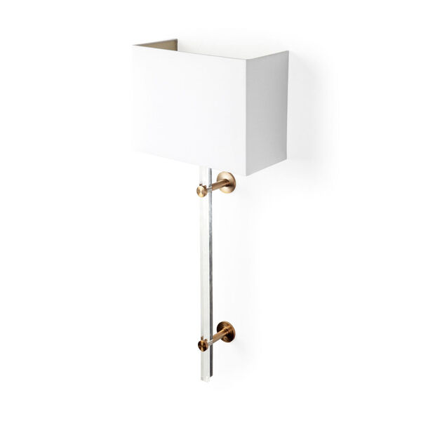 Cantabria White and Brass Acrylic One-Light Wall Sconce, image 1
