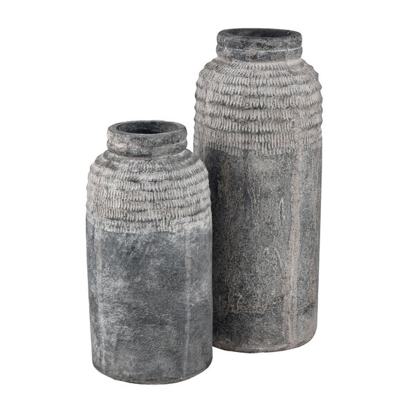 Ashe Antique Dark Gray Medium Vase, Set of 2, image 2
