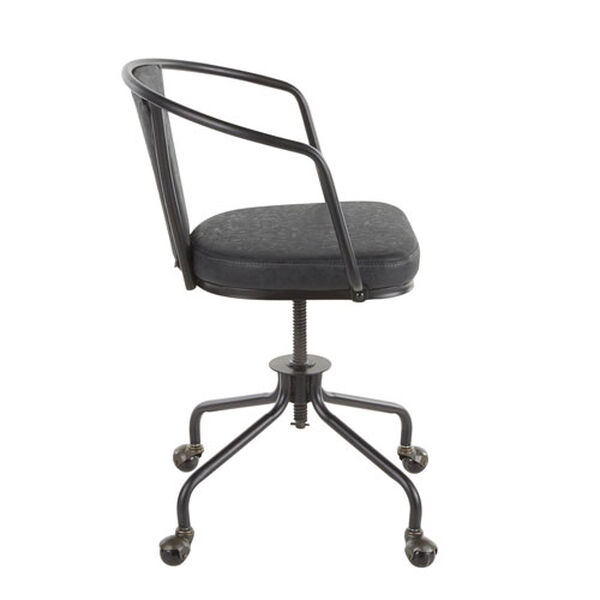 Oregon Black and Dark Grey Upholstered Task Chair, image 2
