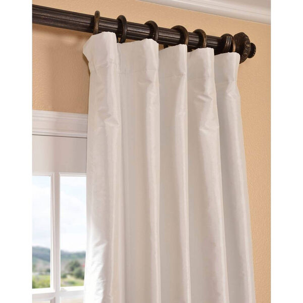 Whittier White 108 x 50-Inch Blackout Faux Silk Taffeta Curtain Single Panel, image 3