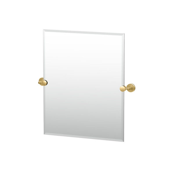 Latitude II Brushed Brass 24-Inch Frameless Rectangle Mirror, image 1