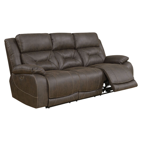 Aria Saddle Brown Power Recliner Sofa with Power Head Rest, image 2