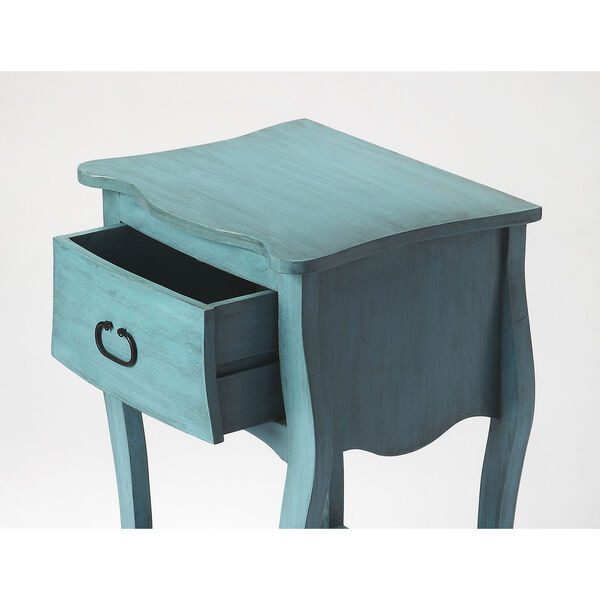 Rochelle Distressed Blue Nightstand, image 2