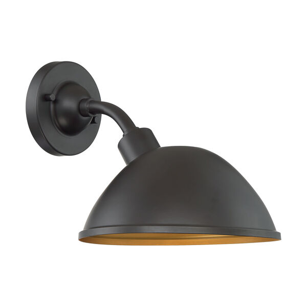 South Street Dark Bronze and Gold 10-Inch One-Light Outdoor Wall Mount, image 1