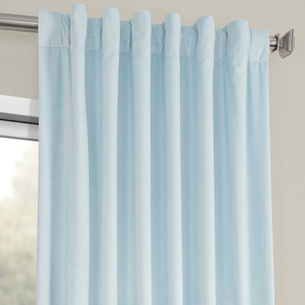 Blue Heritage Plush Velvet Curtain Single Panel, image 4