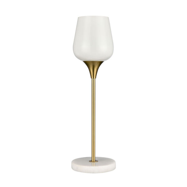 Finch Lane Satin Gold and White One-Light Table Lamp, image 2
