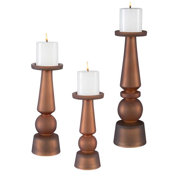 Cassiopeia Brown Butter Rum Glass Candleholders, Set of 3, image 2