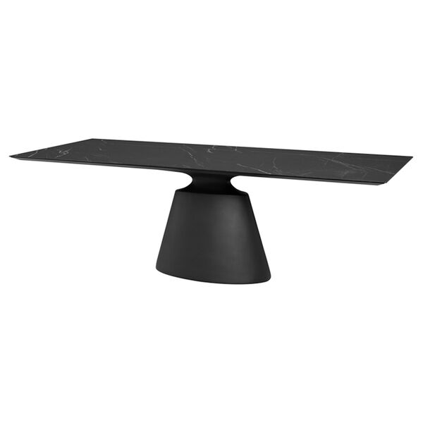 Taji Matte Black 93-Inch Dining Table with Rectangular Top, image 1