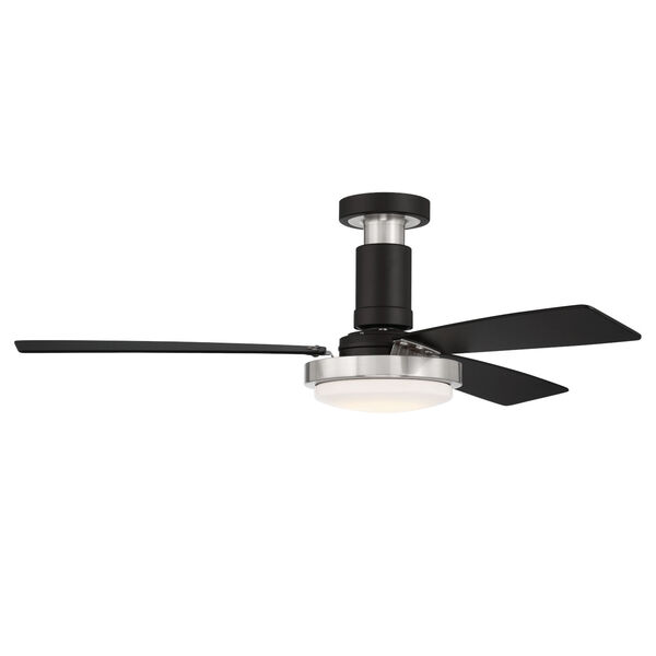Manning Flat Black Brushed Polished Nickel 52-Inch LED Ceiling Fan, image 2