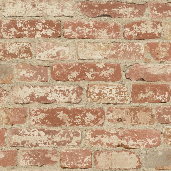 Stuccoed Red Brick Peel and Stick Wall Decor, image 1