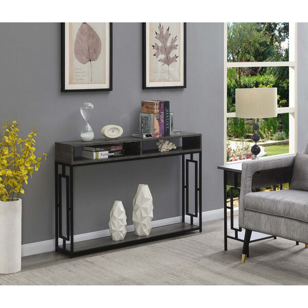 Town Square Deluxe Weathered Gray and Black Console Table, image 3