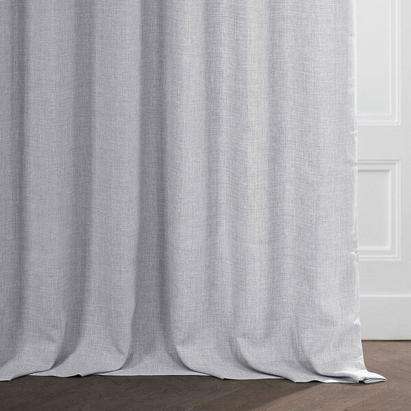 Portrait Gray Italian Faux Linen Single Panel Curtain, image 5