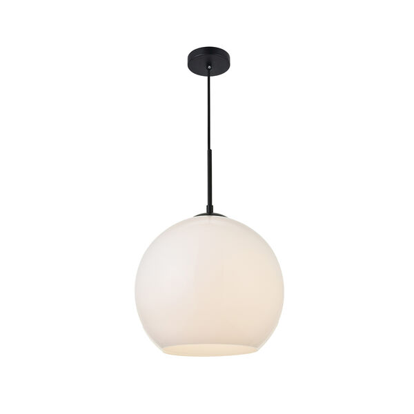 Baxter Black and Frosted White 11-Inch One-Light Pendant, image 3
